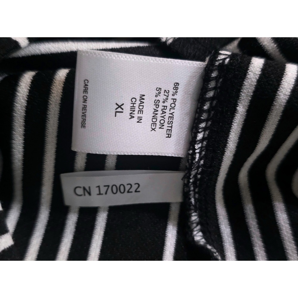 New York & Company Women's Striped Bell Sleeve Shift Dress Black White Xl - Picture 10 of 10